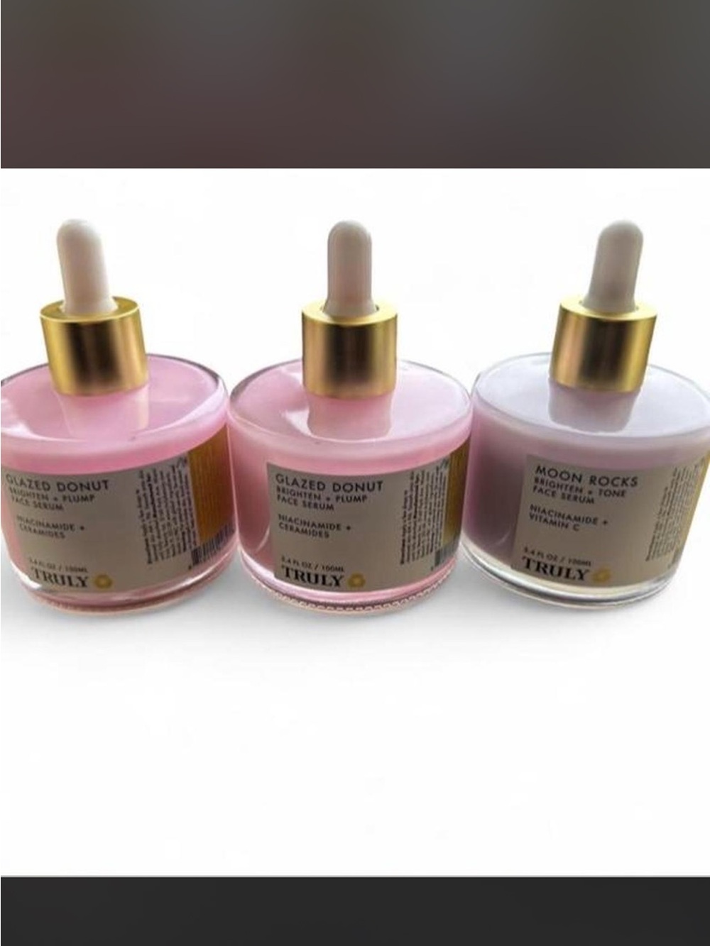 3 TRULY *discontinued* Face Serums - Glazed Donut (2) & Moon Rocks (1)